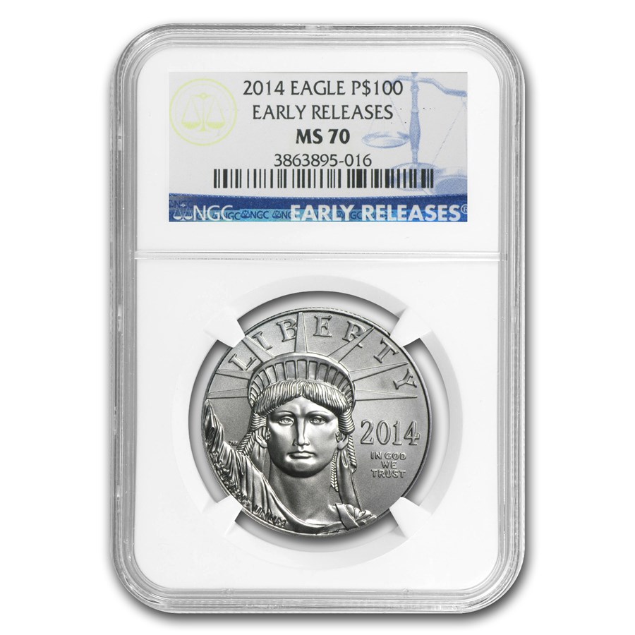 2014 1 oz Platinum American Eagle MS70 NGC (Early Releases) 1 oz